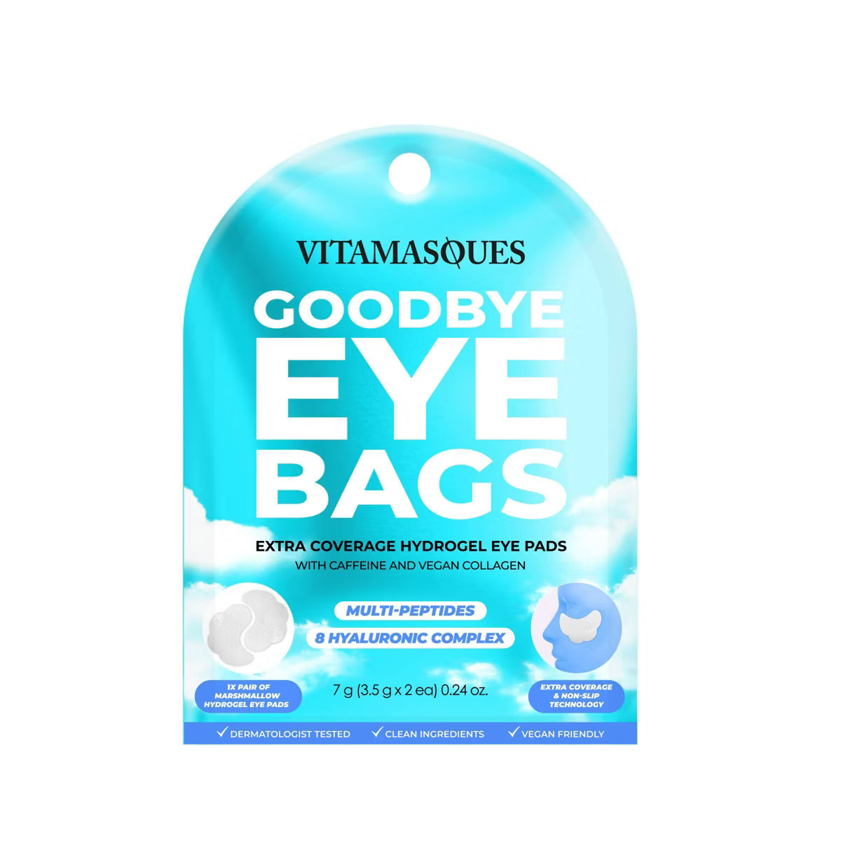 Vitamasques Goodbye Eye Bags Extra Coverage Hydrogel Eye - Marshmallow Mask - 0.24oz | Target