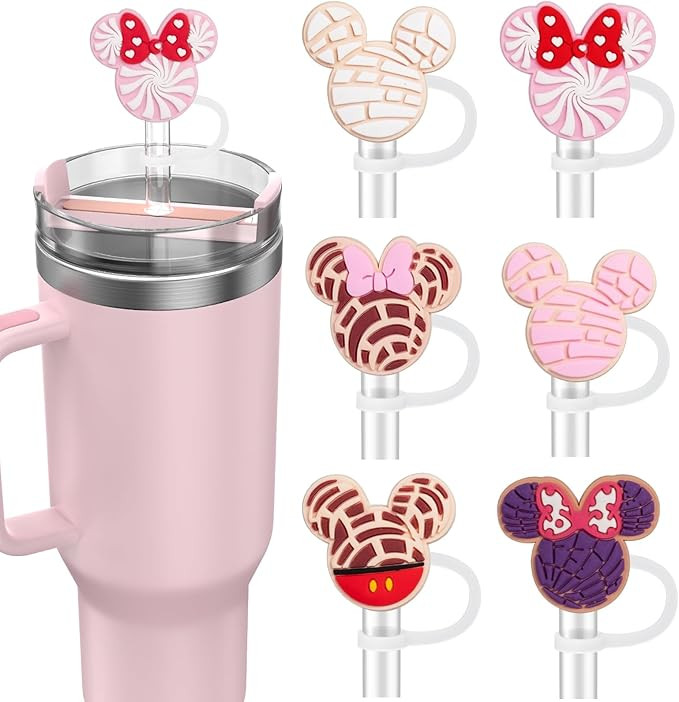 6PCS Straw Covers for Stanley Cup Tumbler 30 oz / 40 oz Leak Proof Straw Toppers 10mm Silicone Cu... | Amazon (US)