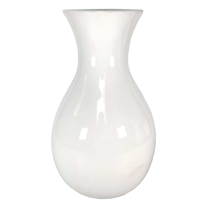 White Ceramic Vase, 10" | At Home