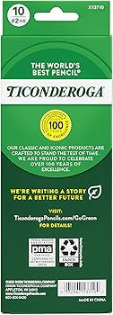 Ticonderoga® Pastel Pencils, 2 Soft, Assorted Colors, Pack Of 10 Pencils | Amazon (US)
