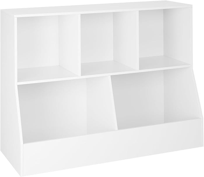 DINZI LVJ Toy Storage Organizer, Kids Bookshelf, Wood Toy Storage Cabinet, 5 Cubby Children Bookc... | Amazon (US)