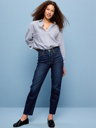 High-Waisted Button-Fly OG Straight Ankle Jeans | Old Navy (CA)