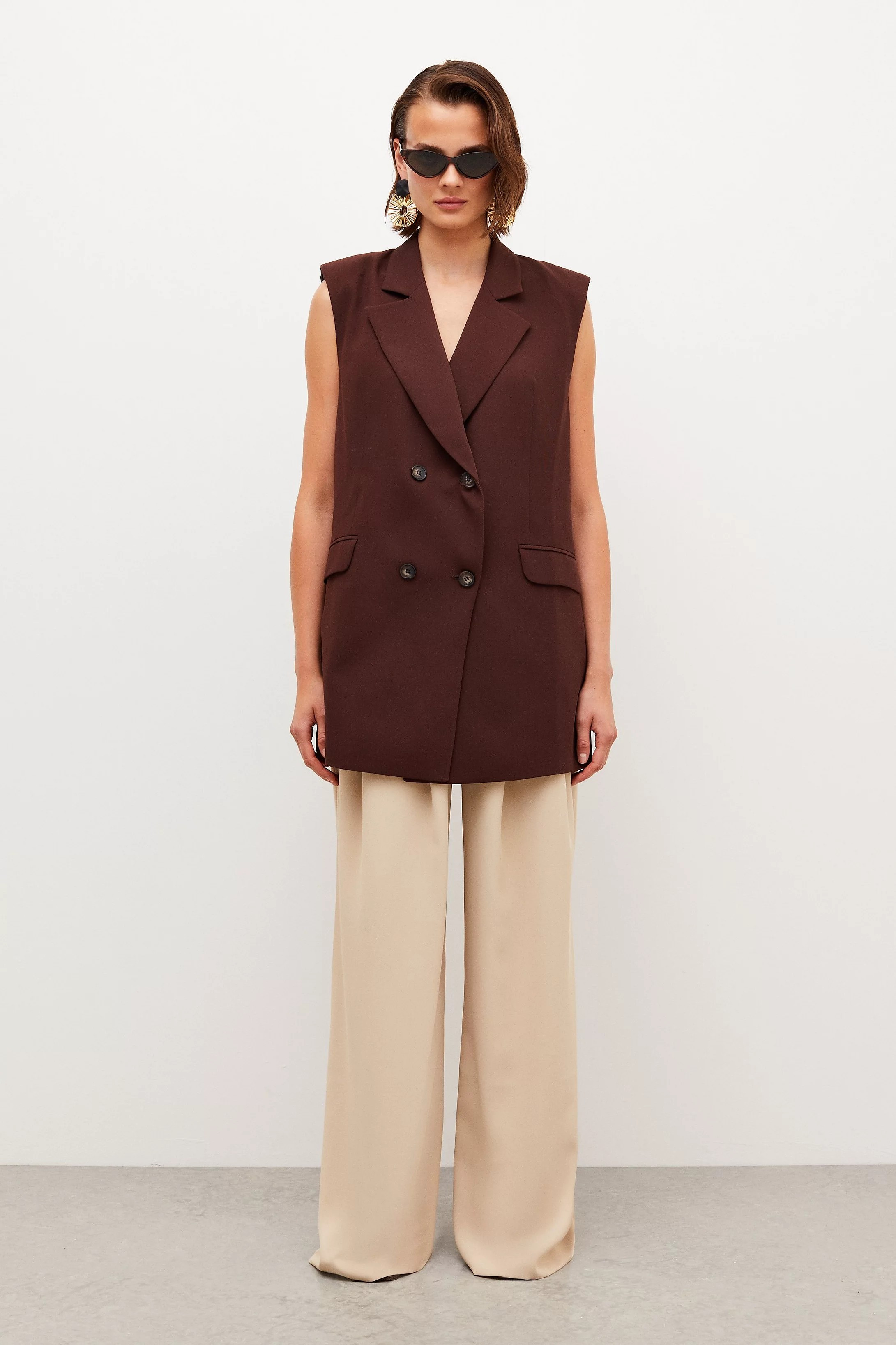 Soft Twill Oversized Wide Leg Pants | Karen Millen US