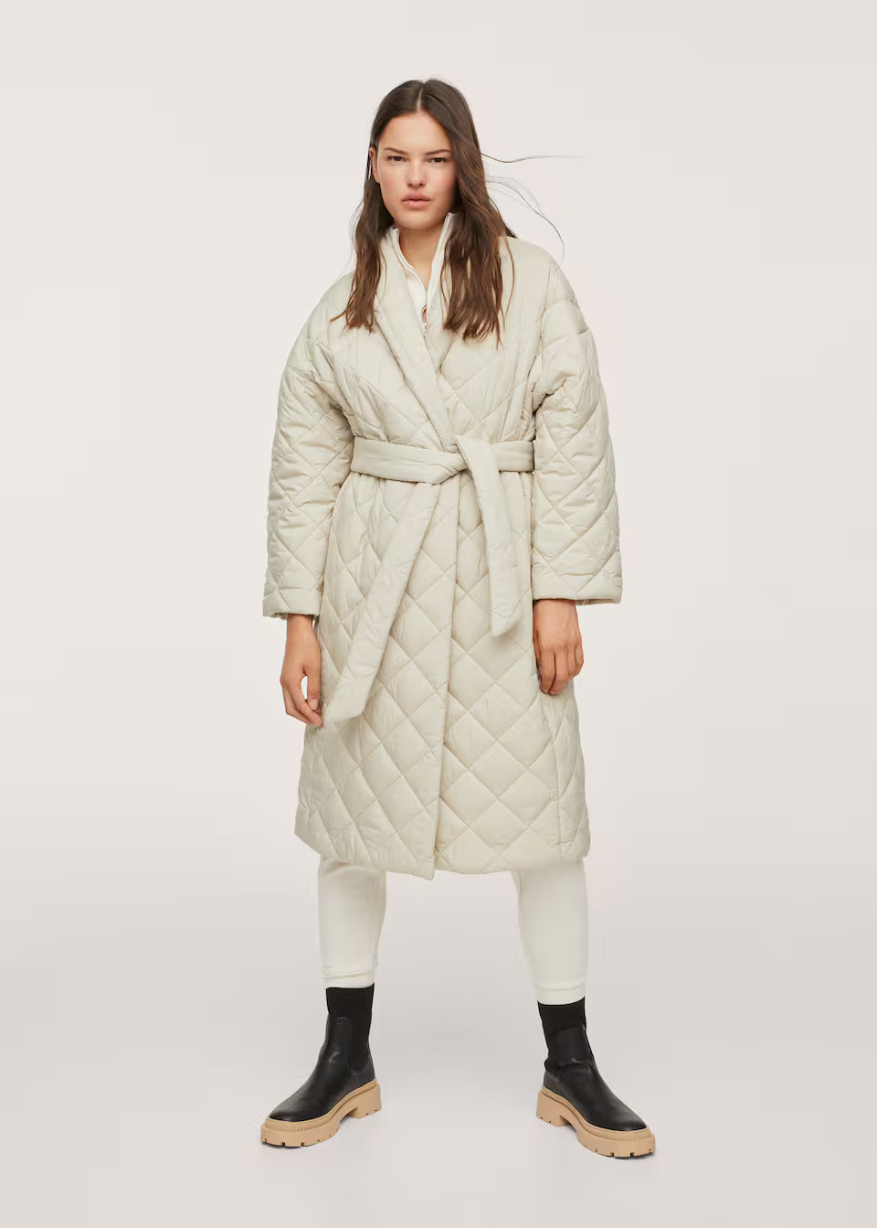 Oversize quilted coat | MANGO (US)