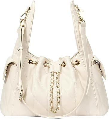 CLUCI Quilted Leather Handbag, Soft Tote Bags for Women with Adjustable Strap, Crumpled Shoulder ... | Amazon (US)