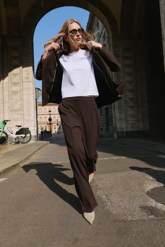 STRAIGHT-LEG DARTED TROUSERS | Zara UK