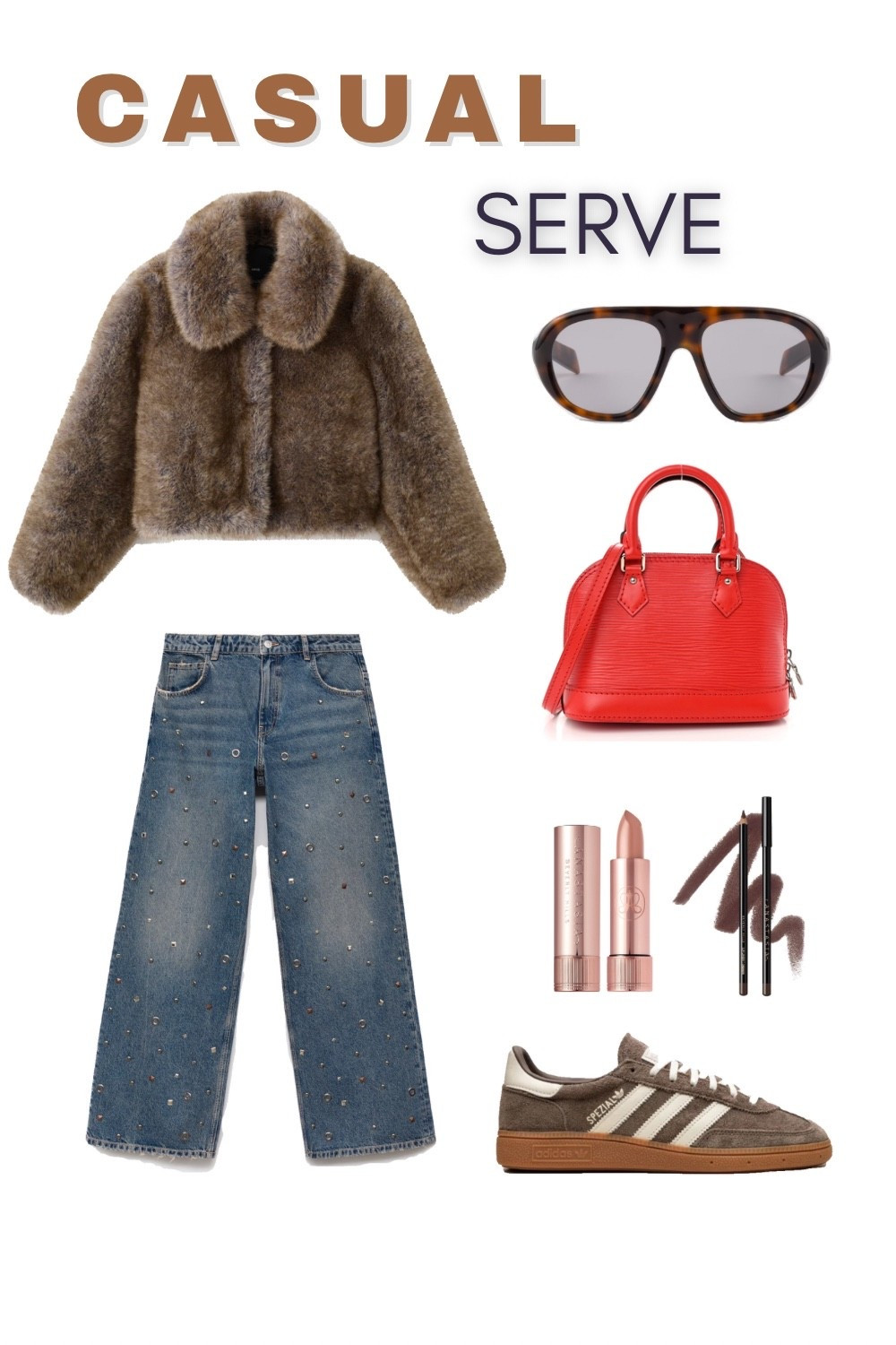 Sharing a casual look featuring embellished jeans, bold red Alma nano, and comfy suede Sambas

#LTKStyleTip