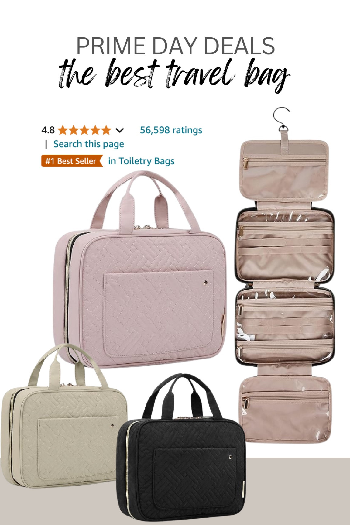 The BEST travel bag— I have size large. Over 56k positive reviews. I just looked, I bought this in March 2021 and still use it.

#LTKxPrimeDay #LTKOver40