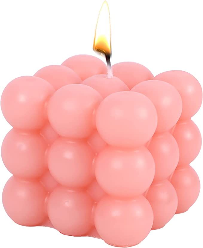 Bubble Candles - Cube Soy Wax Candle, Aesthetic Decor Scented Candle, Cute Pink Candles for Home,... | Amazon (US)