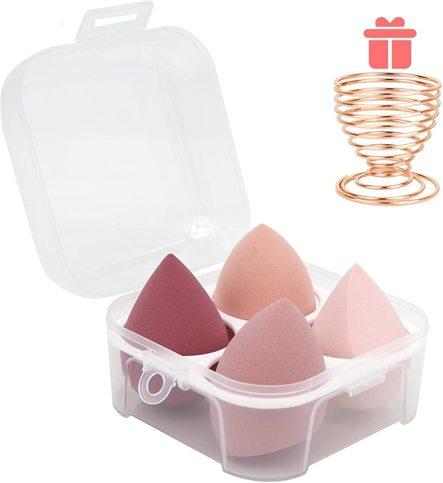 Makeup Sponges Set - Beauty sponges Blending Blenders with 1 Holder and Egg Case, Flawless for Cr... | Amazon (US)