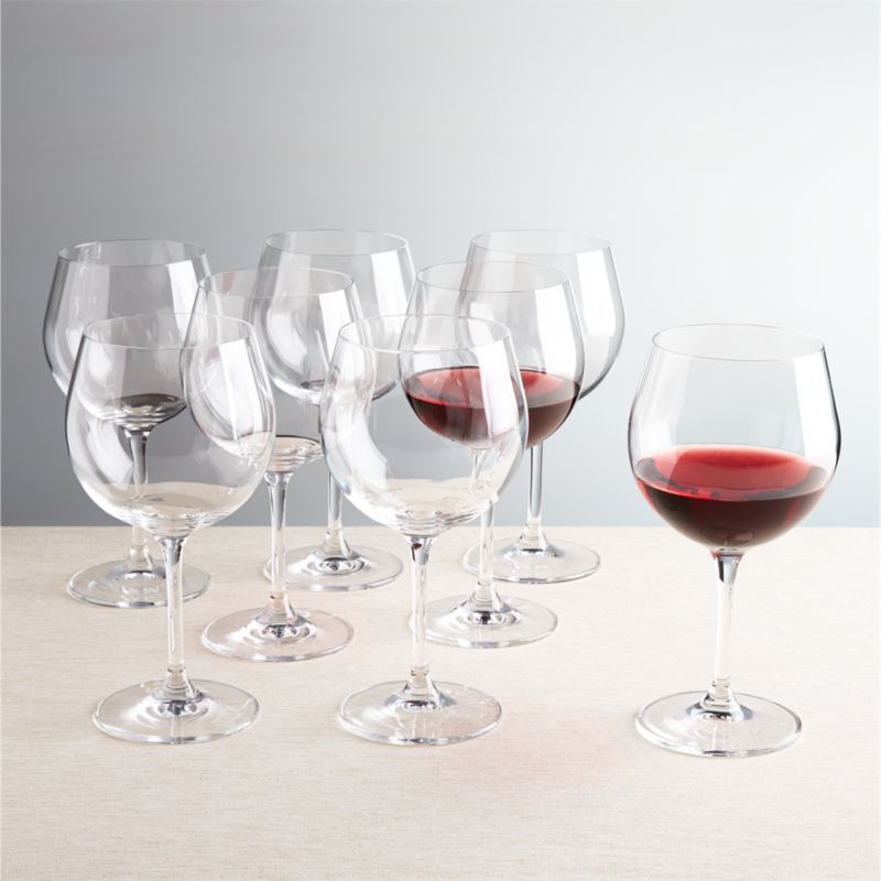 Viv Red Wine Glasses, Set of 8 + Reviews | Crate and Barrel | Crate & Barrel
