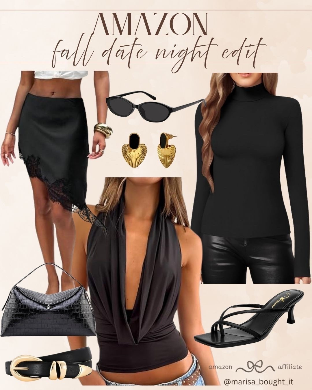 Planning fall date night outfits with these chic Amazon finds! 🖤

I love mixing sleek black staples like long-sleeve tops, lace skirts, and cowl neck halters for an effortless look. 🍸

Pairing them with gold statement jewelry and textured accessories creates the ultimate elevated vibe for evening plans! ✨

#amazonfashion #amazonfinds #datenightoutfit #fallstyle #allblackoutfit #chicstyle #nightoutfit #ltkfashion

#LTKootd #LTKSeasonal