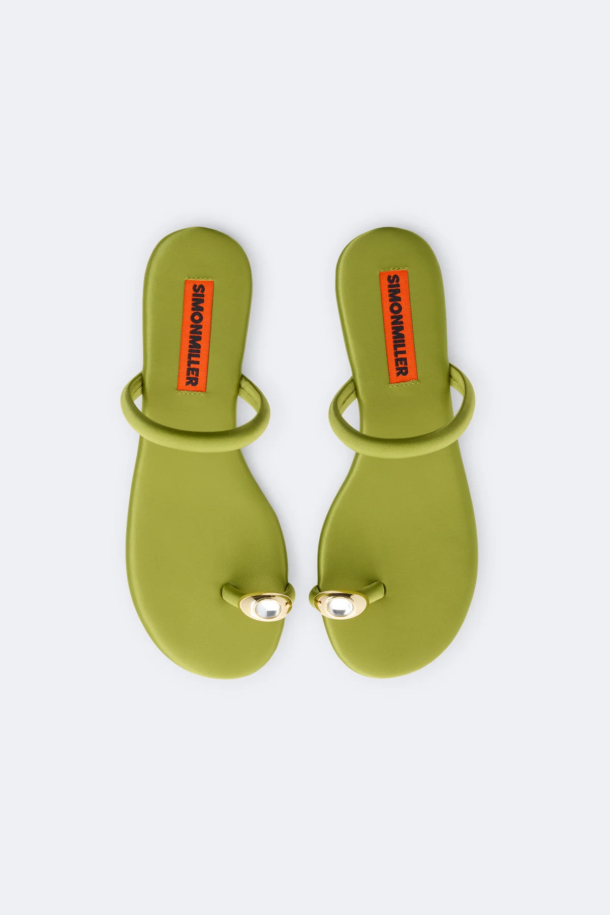 Pipe Sandal In Moss Green/Clear | Simon Miller