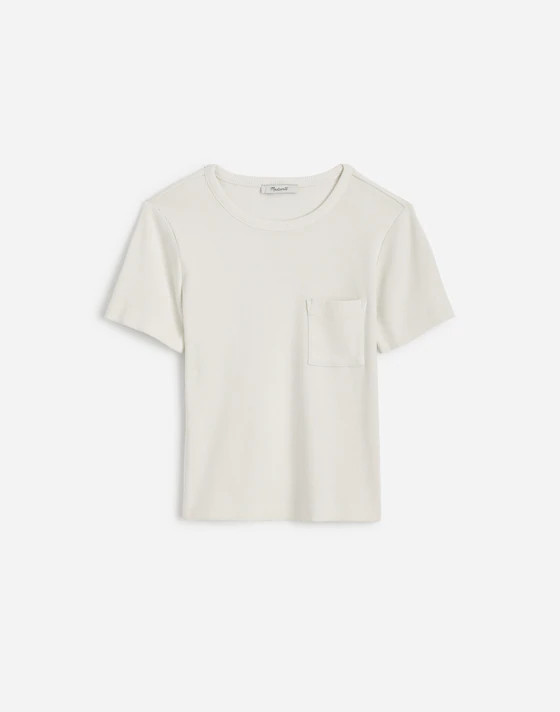 Garment-Dyed Ribbed Crewneck Pocket Tee | Madewell