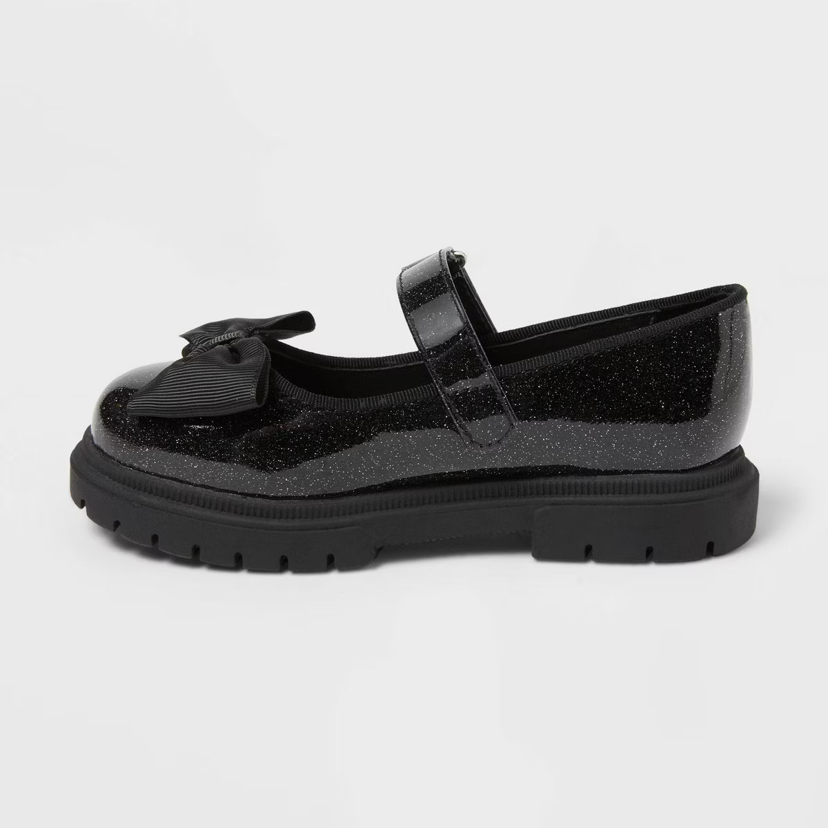 Toddler Bridget Bow Mary Jane Flats - Cat & Jack™ Black 11T: Hook and Loop Closure, Memory Foam... | Target