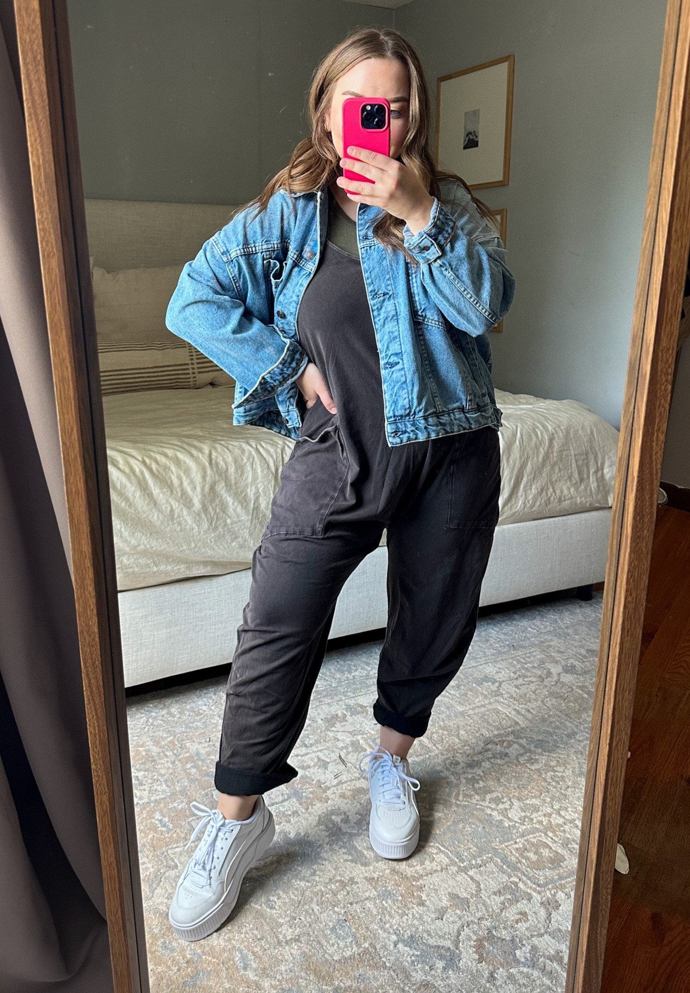 I am seriously in love with this Free people jumpsuit AND jacket!!! Perfect for fall!

Wearing small in both! 

#LTKmidsize #LTKunder100 #LTKcurves