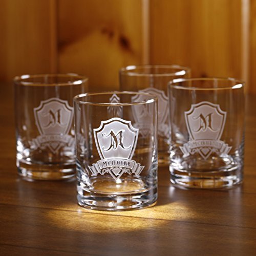 Personalized Rocks Glass, Whiskey, Scotch, Bourbon Glasses SET OF 4 (M30) | Amazon (US)