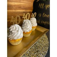 40Th Birthday Cupcake Topper/40Th Party Decorations/ Custom Cupcake Topper/ Party Supplies | Etsy (US)