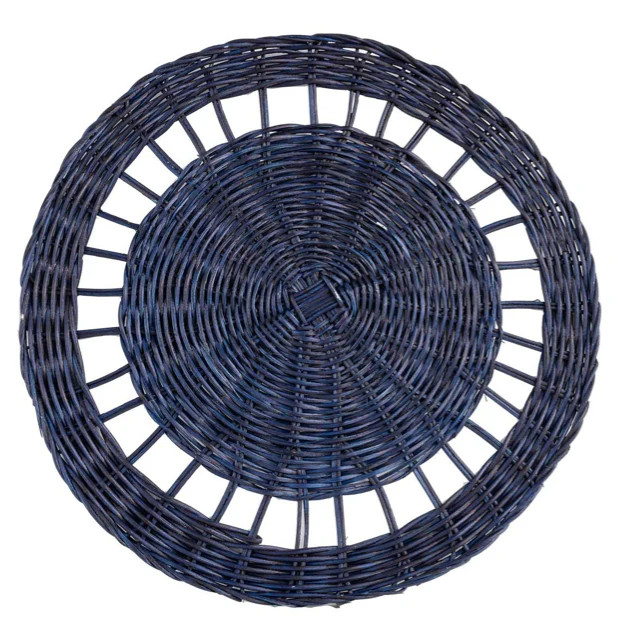 Seagrass 14" Round Navy Placemats | SmithHönig