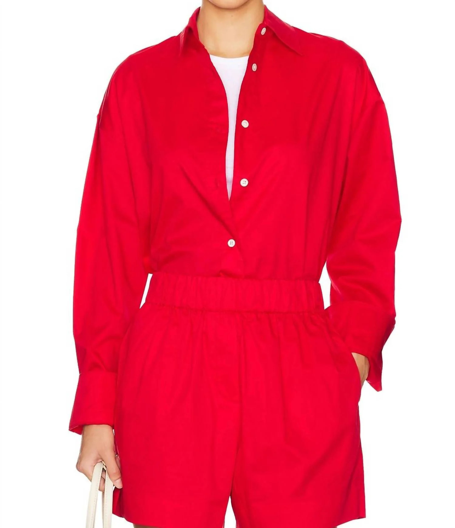 Everything Long Sleeves Shirt In Cherry | Shop Simon