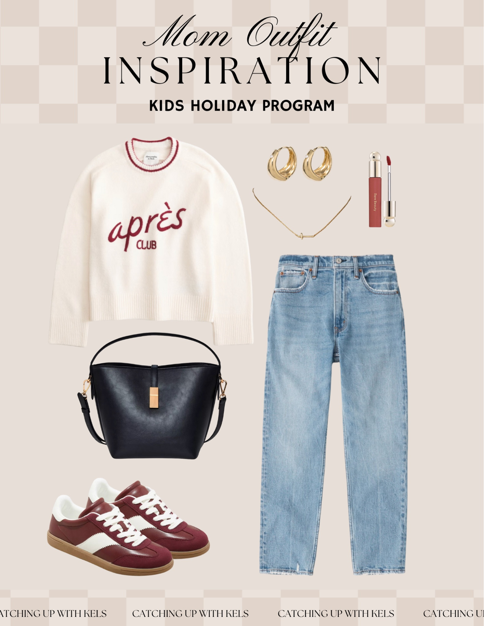 Effortless mom style for your little one's holiday program! 🎄✨ This sweater and relaxed denim combo is comfy yet elevated. Add sporty sneakers and minimal gold accessories for a casual, chic vibe. Tap to recreate this easy holiday outfit! #HolidayMomStyle

#LTKStyleTip #LTKHoliday