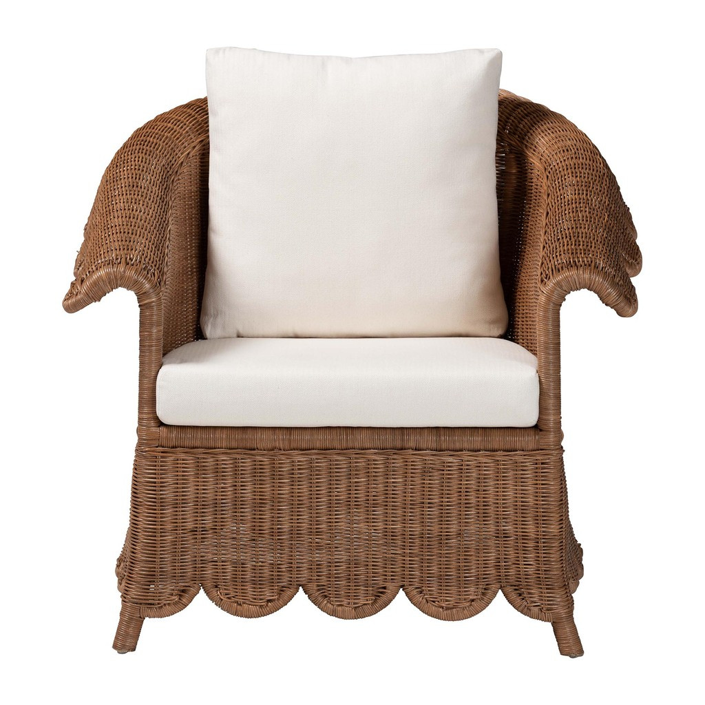Detta Natural Rattan Armchair In Peanut Brown | 1stopbedrooms