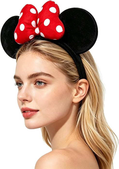 ODOCARE Handmade Mouse Ears Headband for Women and Ladies, Polka Dot Bow Mini Ears Costume Access... | Amazon (US)
