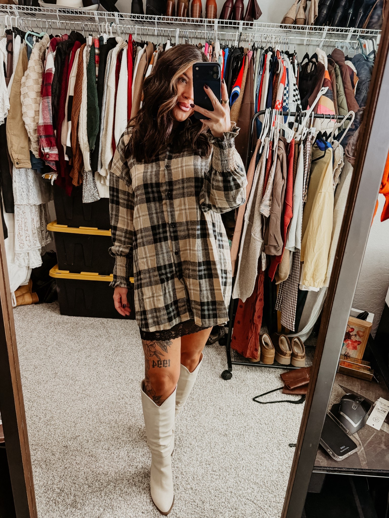 Loving this flannel dress with a slip skirt underneath! Wearing a medium in both. 

#LTKStyleTip #LTKMidsize #LTKFindsUnder50