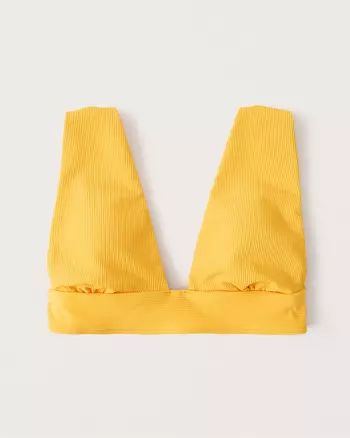 Wide Strap Ribbed Triangle Bikini Top | Abercrombie & Fitch (US)
