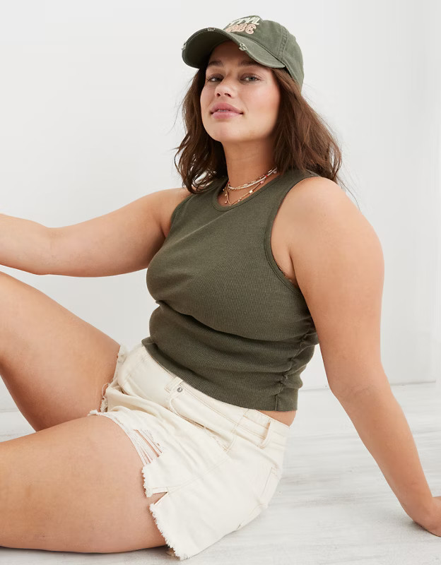 Aerie Rouchy Rib Tank Top | Aerie