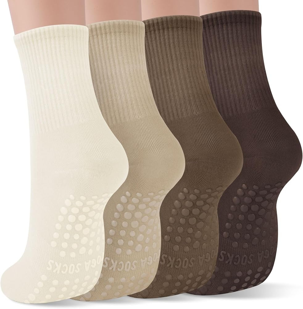YSense Thin Pilates Grip Socks for Women Non Slip, Yoga Barre Grippy Socks for Pilates, Dance, Ba... | Amazon (US)