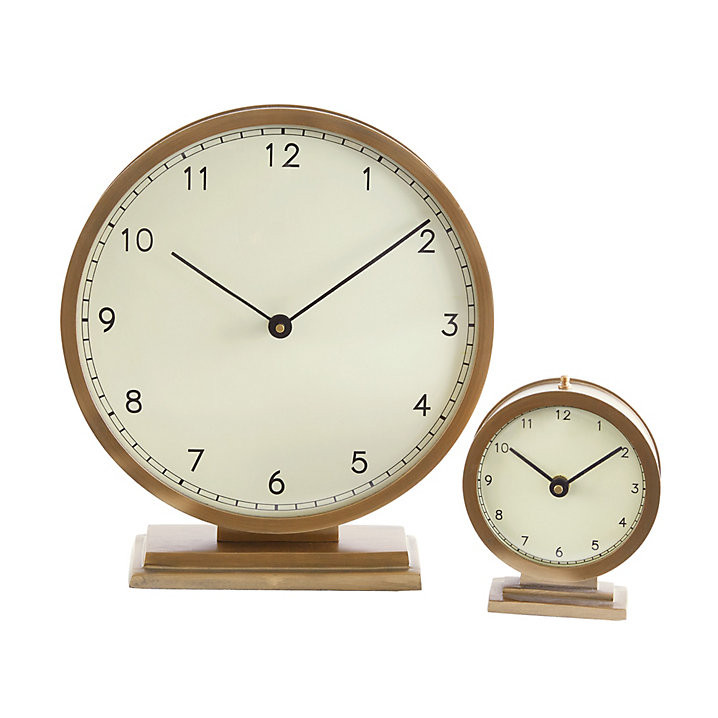 Astaire Clocks with Stepped Bases & Antique Gold Finish Cast Aluminum Cases | Ballard Designs, Inc.