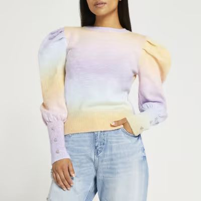 Petite purple ombre knitted jumper | River Island (UK & IE)