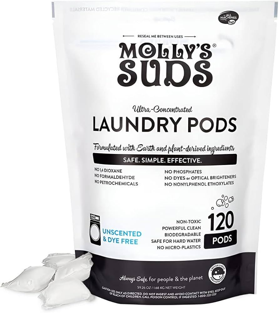 Molly's Suds Laundry Detergent Pods | Natural Detergent for Sensitive Skin | Ultra Concentrated a... | Amazon (US)