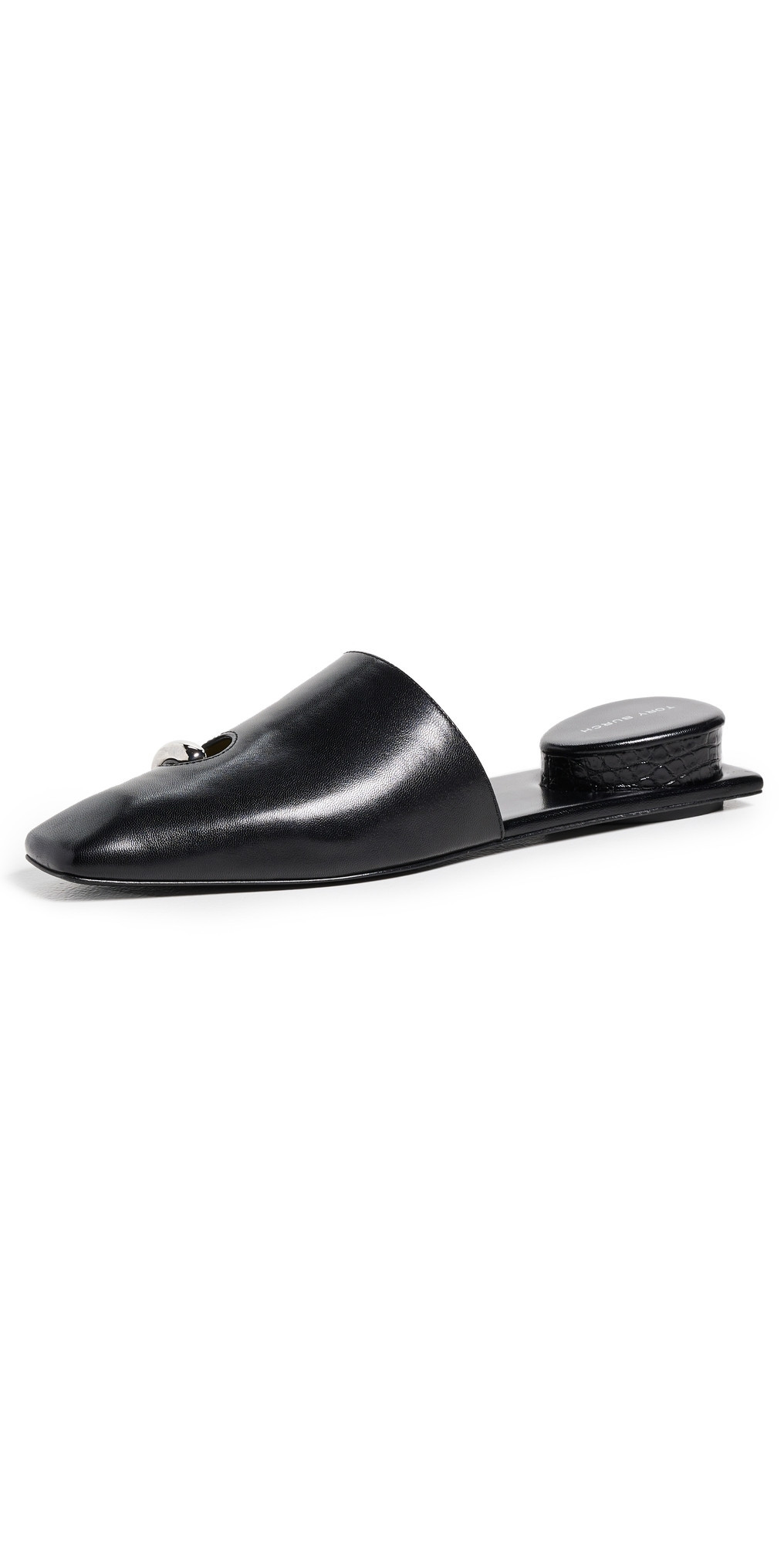 Tory Burch Pierced Mules Perfect Black/Silver 10.5 | Shopbop