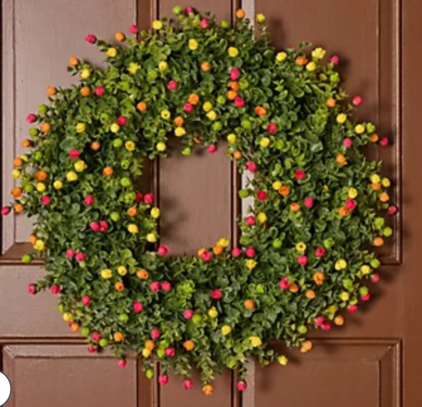 22" Indoor/Outdoor Boxwood & Rosebud Wreath by Kim 

#LTKSeasonal #LTKHome #LTKOver40