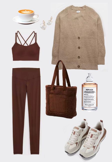 Coffee break inspired neutral brown outfit 🤎☕️ #neutralstyle #workout #loungeware #comfy 

#LTKfit #LTKunder100 #LTKstyletip
