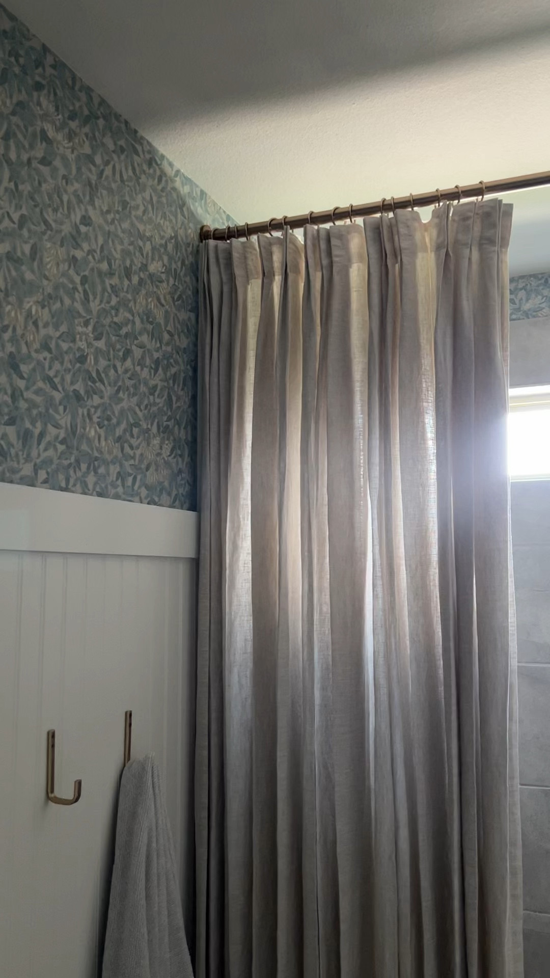 Use a this linen drape for your shower curtain. You can get the exact length and width you need, and the pleated header will make your bathroom look instantly more high-end

🚨code CRAZYWONDERFUL get you 15% off your drape order



#LTKHome