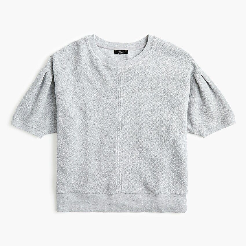 Puff sleeve pullover T-shirt in terry cotton | J.Crew US