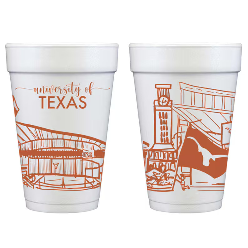 University of Texas - Austin Campus Skyline Landmarks {foam Cup 10 Pack} - Etsy | Etsy (US)