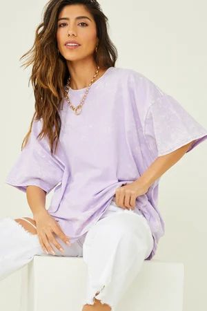 Lacie Oversized Wash Tee in Purple | Altar'd State | Altar'd State