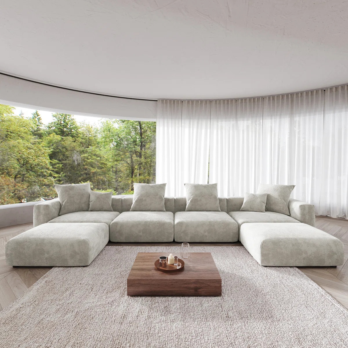 Nikodemos 6 - Piece Upholstered Boneless Sectional | Wayfair North America