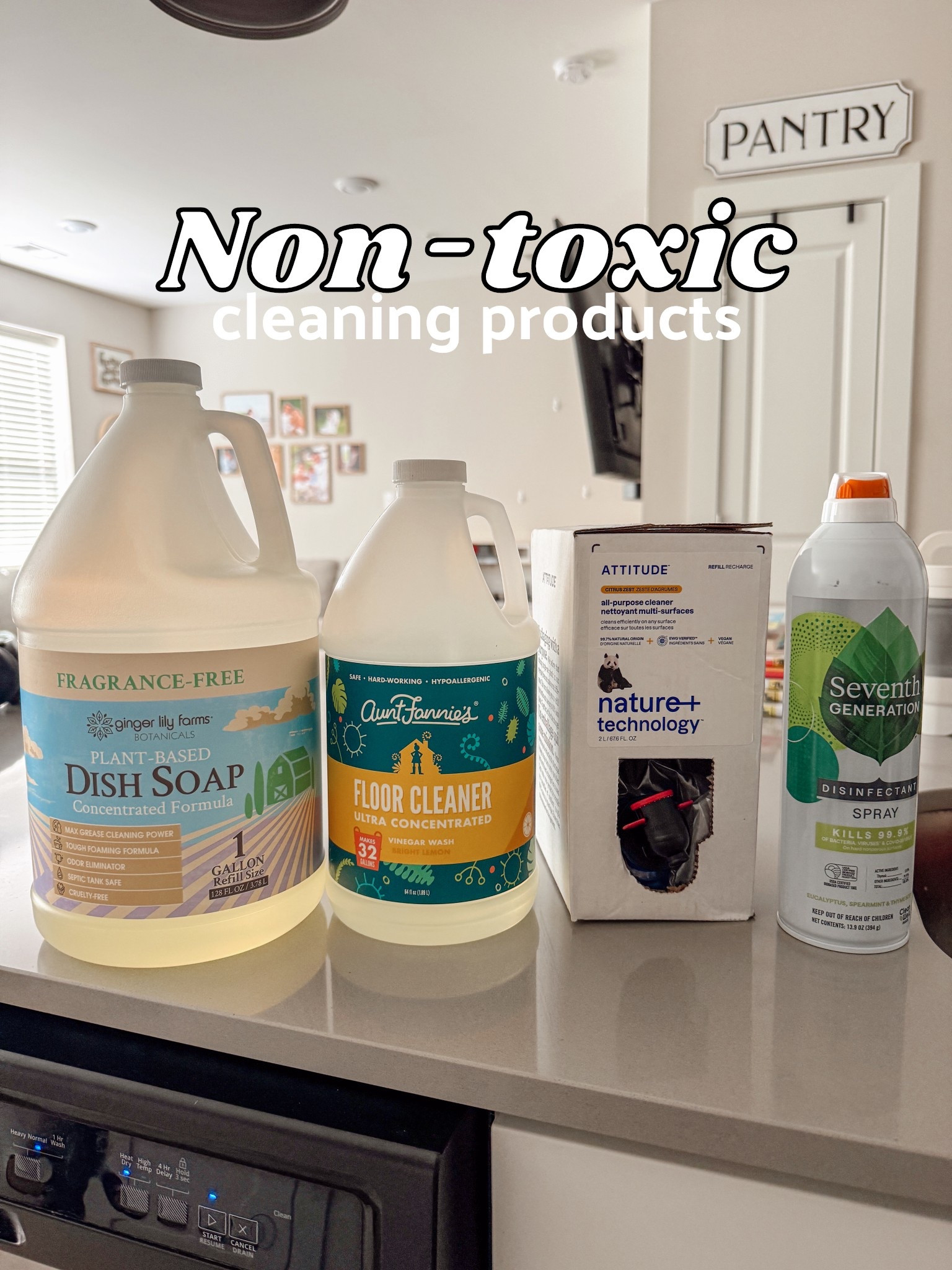 My non toxic cleaning essentials that are kid + pet safe! 🤍 #nontoxic #lowtoxliving #crunchymom 

#LTKHome #LTKFamily #LTKFindsUnder100