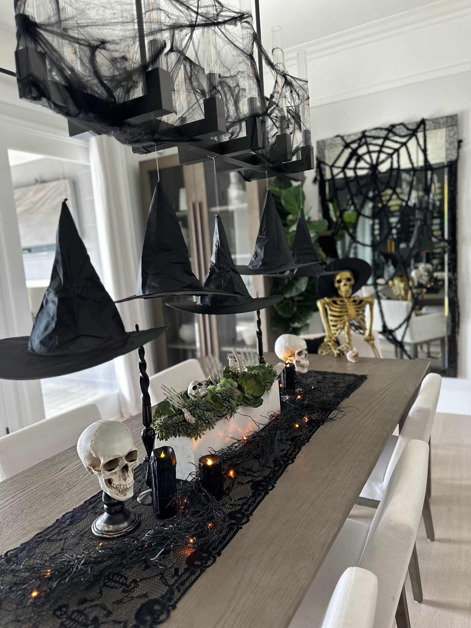 A spooky Dinner Party 🧙‍♀️ 








#spooky #halloweendecor #halloweendining #dining #halloweendecorations #gold #witchhat #witch 

#LTKHolidaySale #LTKHalloween #LTKhome