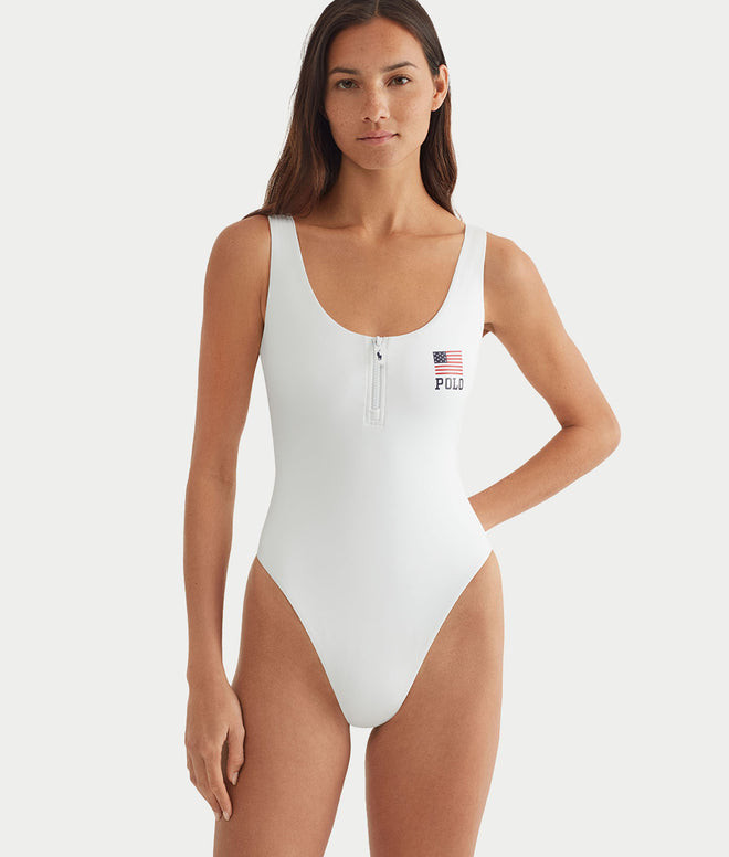 Flag Zipper Scoop Tank One-Piece | Bare Necessities