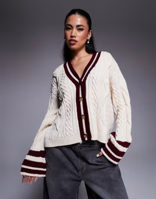 River Island cricket style cardigan in white | ASOS (Global)