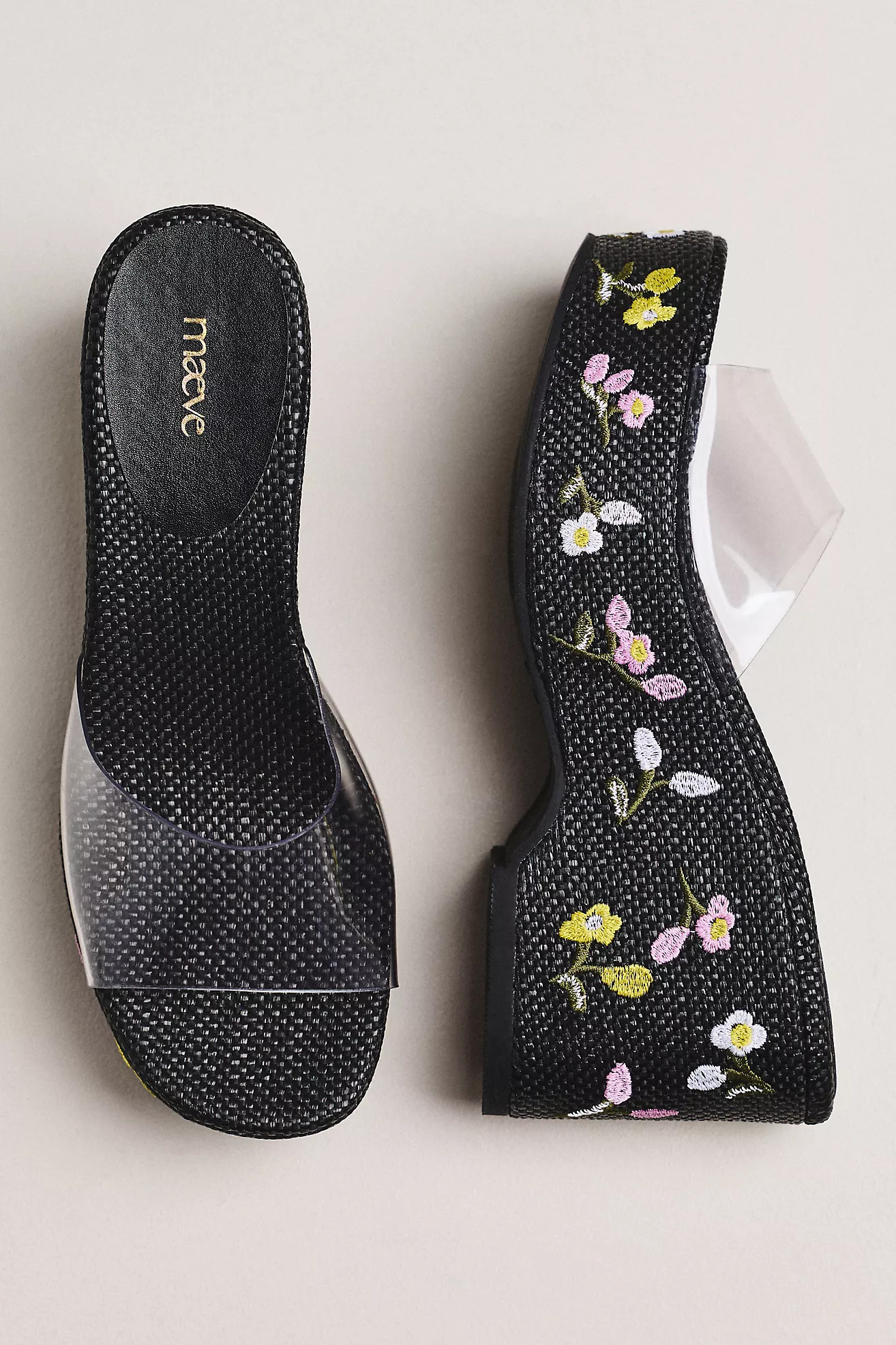 Maeve Embroidered PVC Platform Sandals | Anthropologie (US)