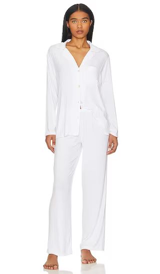 Gisele Rib Long PJ Set in White | Revolve Clothing (Global)