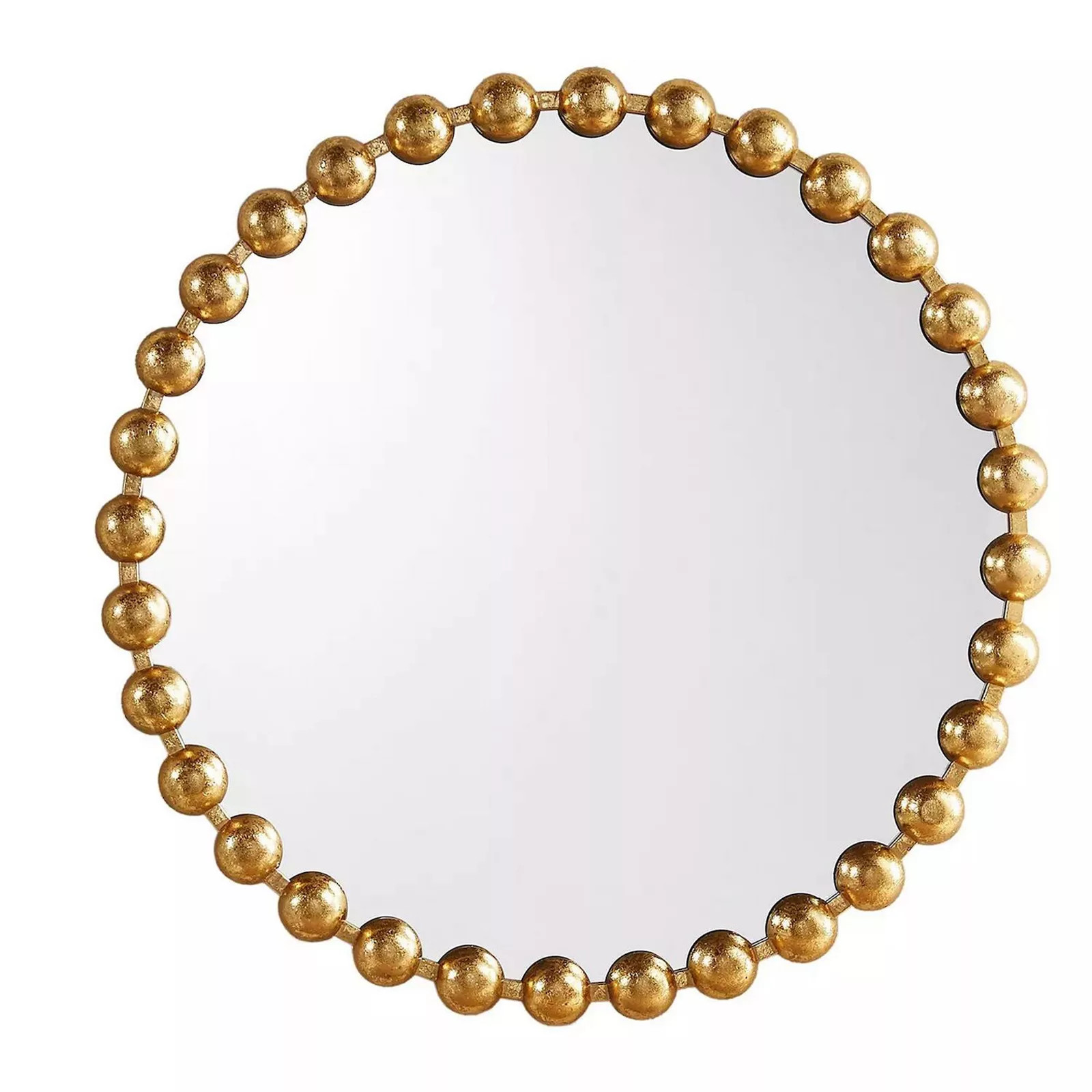 Madison Park Signature Marlowe Decorative Round Wall Mirror with Beaded Metal Frame, Gold | Kohl's