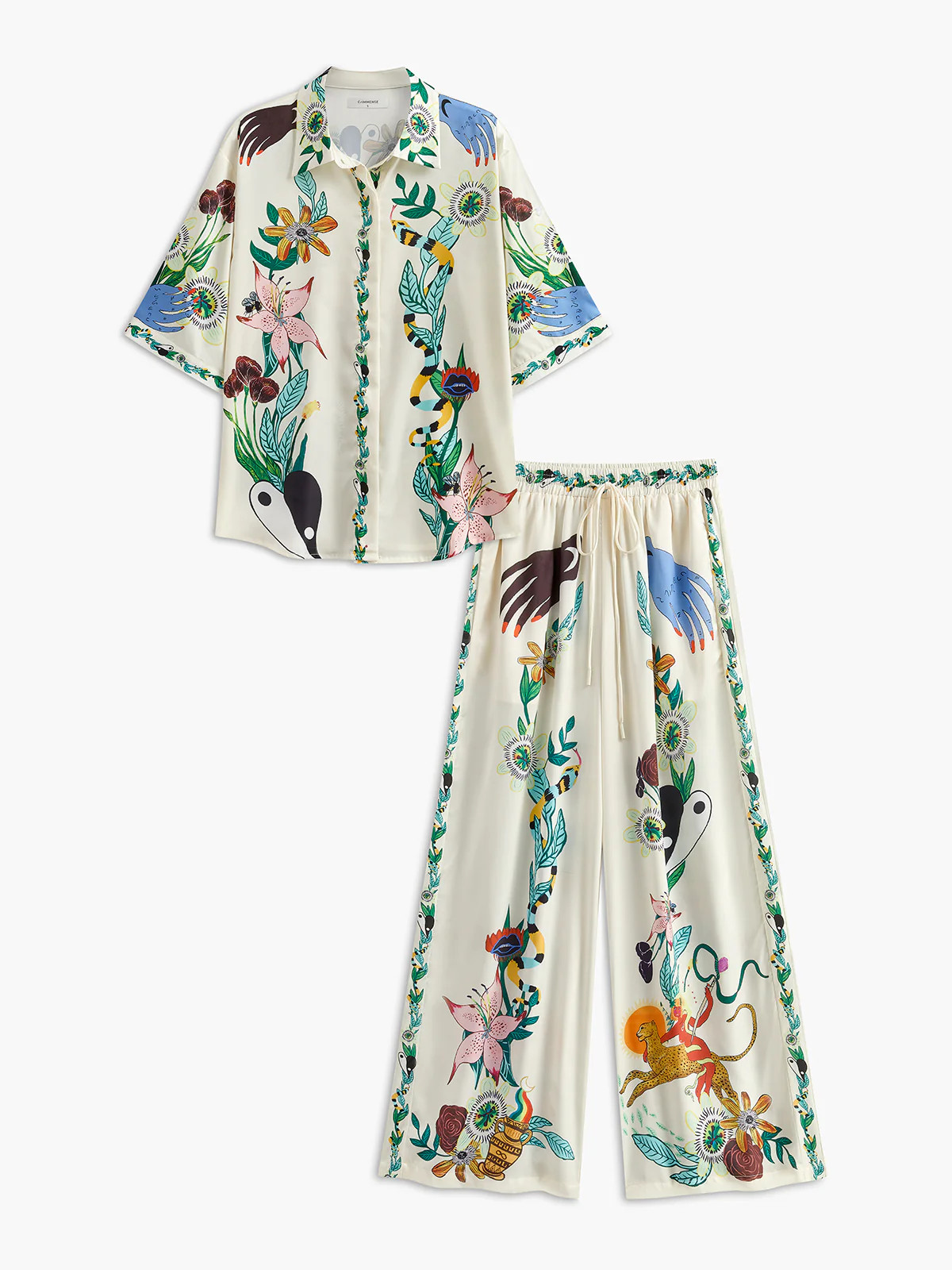 Floral Print Pants Set | Commense
